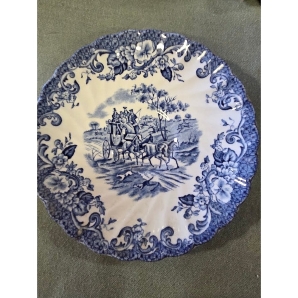 Johnson Bros Coaching Scenes Hunting Country Blue Ironstone Saucer Plate England